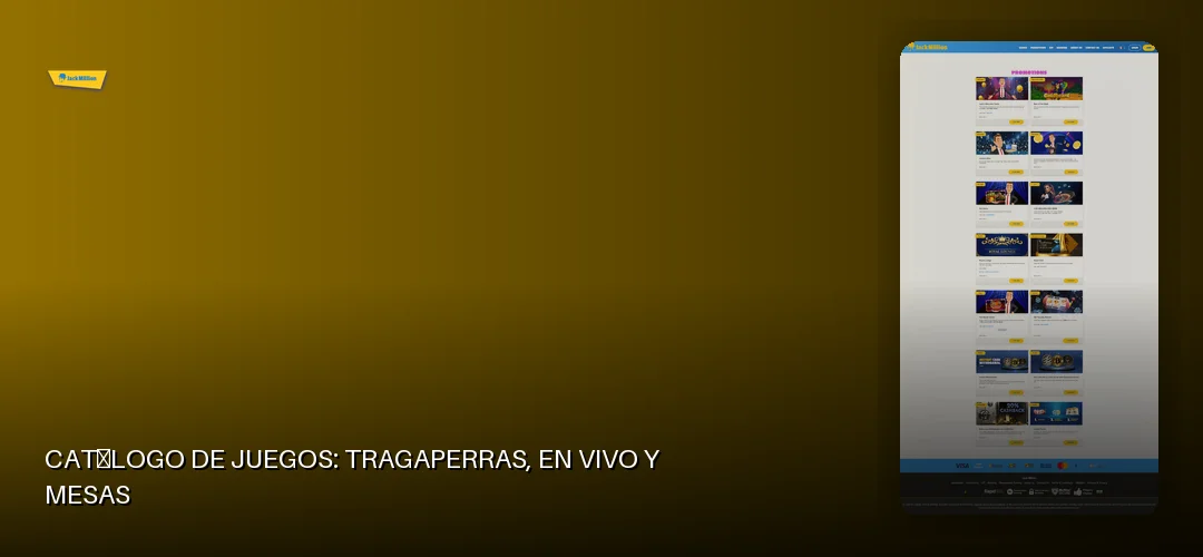 Catálogo de juegos: tragaperras, en vivo y mesas